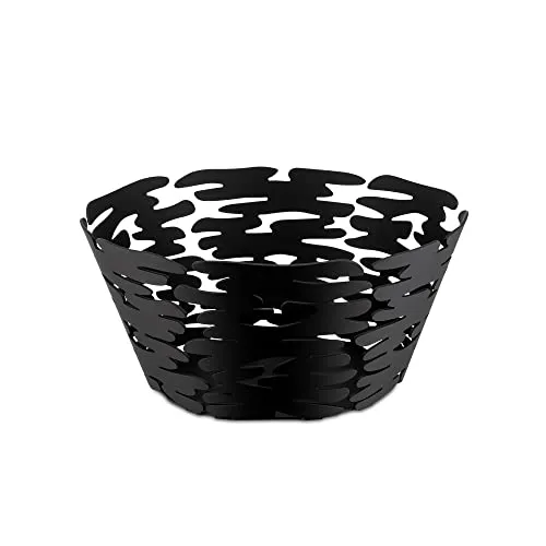 Alessi BARKET Schale 21 cm aus lackiertem Stahl - Sonstige Tischdekoration, elegante Schale aus mattem, lackiertem Stahl in Schwarz, ideal für stilvolle Präsentation von Snacks oder Obst.