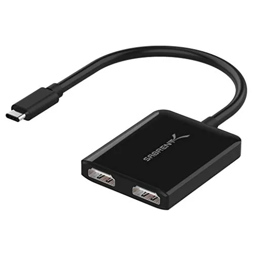 SABRENT USB C auf Dual HDMI Adapter 4K@60Hz, Externe USB Grafikkarte für Laptop (DA-UCDH)