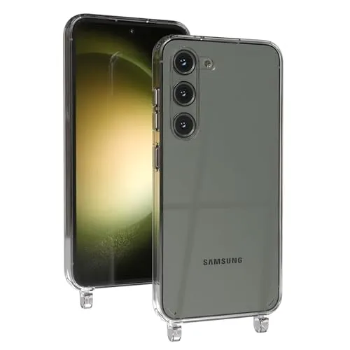 EAZY CASE Handyhülle für Handyketten mit Befestigungsösen für Galaxy S23 - Slim Handyhülle zum Umhängen, stoßfeste Schutzhülle mit Band kompatibel, Qi-Standard kompatibles Case