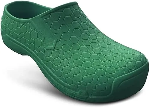 TAMS® Unisex Gartenclogs Clogs Hex aus leichtem Eva Türkis Grün Damenclogs Herrenclogs Gartenschuhe 36-48 (Dunkelgrün, 42)