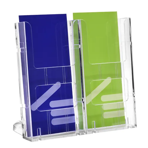DIN Lang (99x210mm) Tischprospekthalter mit 2 Fächern / Prospektständer