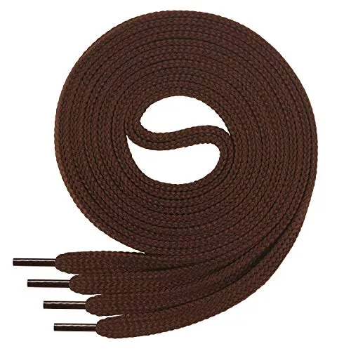 Di Ficchiano 1 Paar SCHNÜRSENKEL braun flach 7mm breit für Sneaker Sportschuhe Lederschuhe - flache Schuhbänder sehr reißfest - Shoe Laces Farbe: braun 140cm