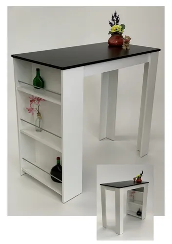 Bartisch Tisch Stehtisch Tresentisch Bistrotisch Hausbar Schwarz-Weiß NEU