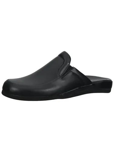 Rohde Varberg Herren Pantoffeln 6607 90 schwarz, Größe 42 EU - Bequeme Hausschuhe aus hochwertigem Leder, ideal für ganzjährige Nutzung und perfekten Tragekomfort zu Hause.