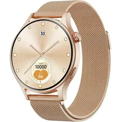 Smartwatch Damen Herren 1.32 Inch AMOLED Display Fitness Tracker Herzfrequenz SpO2 Schlafmonitor Pedometer 110 Sportmodi 3ATM iOS Android - Gold