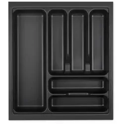 SO-TECH® Besteckeinsatz ORGA-BOX I lavagrau mit Perlstruktur für blum Tandembox, 419 x 473 mm im 50er Schrank grau 41.9 cm x 5.5 cm x 47.3 cm