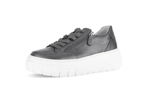 Gabor Damen Low-Top Sneaker, Frauen Halbschuhe,Best Fitting,Sportschuhe,Freizeitschuhe,Turnschuhe,Laufschuhe,schnürer,antiksilber,41 EU / 7.5 UK
