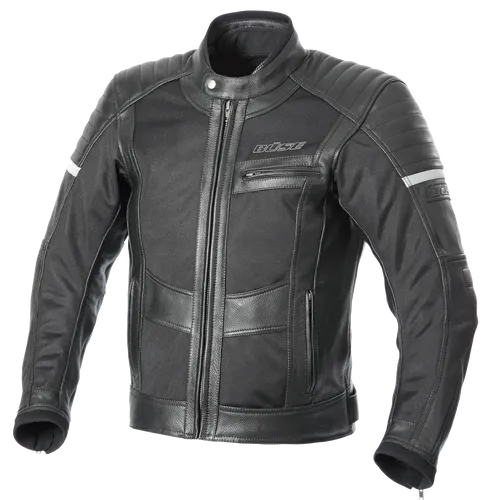 BÜSE Sunride Herren Textil- und Lederjacke schwarz, Gr. 52 - Motorradjacke für Herren in Größe 52, atmungsaktiv und wasserdicht mit herausnehmbaren Protektoren für optimalen Schutz und Komfort.