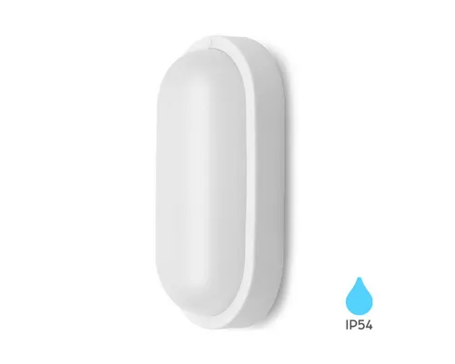 Braytron LED Deckenleuchte LED 18W Wand Decken Leuchte Oval Feuchtraumleuchte Weiß Außen, LED fest integriert, Warmweiß, Langlebig