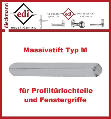 EDI Massivstift Vierkantstift Türstift Typ M Vierkant 8 x 140 mm Stahl verzinkt