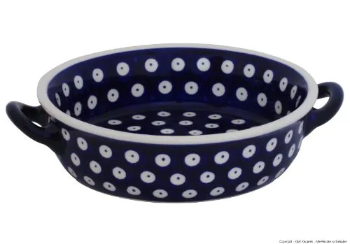 Bunzlauer Keramik Kasserolle 18.8 cm mit Innen-Dekor 42 - Hochwertige Auflaufform aus handgefertigter Keramik, hitzebeständig und spülmaschinenfest. Ideal für köstliche Gerichte und dekorative Präsentation.