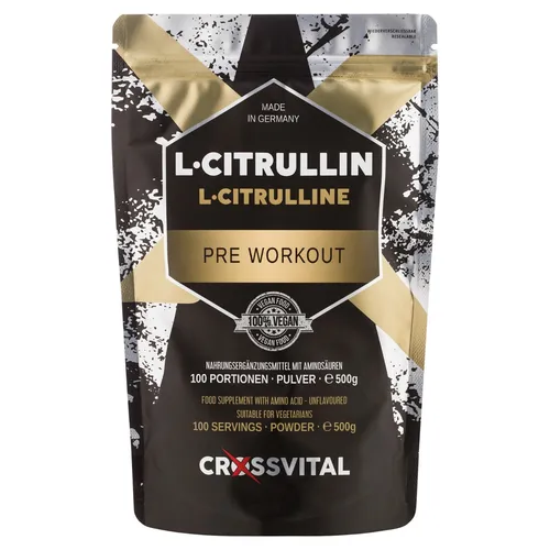 L-CITRULLIN PULVER I CROSSVITAL I 500g I VEGAN I 100 PORTIONEN I MADE IN GERMANY