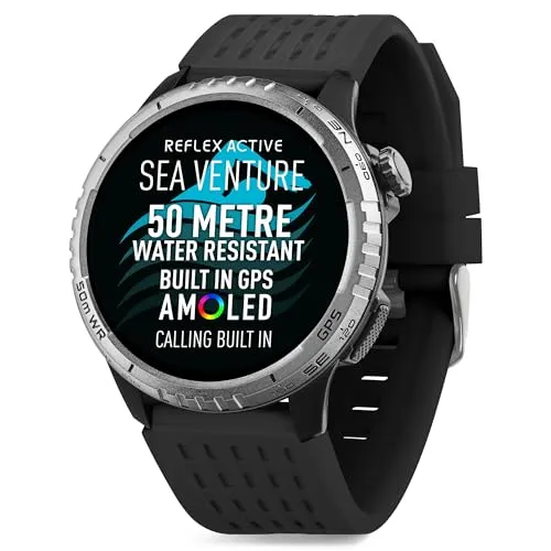 REFLEX ACTIVE SEA VENTURE 400 R Smartwatch mit AMOLED GPS - Entdecken Sie die SEA VENTURE 400 R, eine robuste Smartwatch mit AMOLED-Display und 50 m Wasserdichtigkeit. Ideal für Sportler und Abenteuerlustige, die ihre Aktivitäten präzise verfolgen möchten.
