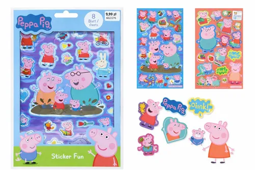 Peppa Pig Sticker Peppa Pig Sticker Aufkleber Buch Peppa Wutz,Georg Pig 8 Seiten, (Set 1-tlg), Großes Sticker-Set für Kinder – viele bunte Motive & Figuren