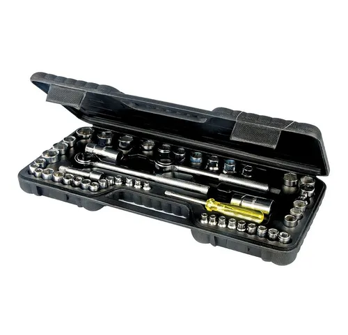Ratsche Steckschlüssel 4-32mm Satz 52-tlg. - Umfassender 52-tlg. Steckschlüsselsatz mit Ratschengriffen und Aufbewahrungskoffer – ideal für Heimwerker und Profis, die eine vielfältige Werkzeugauswahl benötigen.
