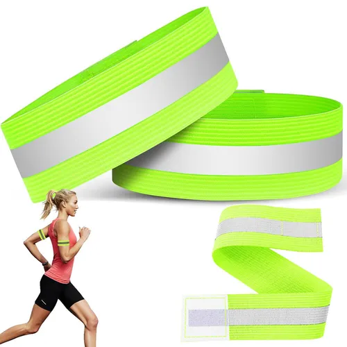Reflektorband Set für Sicherheit beim Joggen - Praktisches Reflektorband-Set für erhöhte Sichtbarkeit beim Sport und Alltag. Elastisch und anpassbar, ideal für sicheres Joggen und Spaziergänge in der Dämmerung. Mit Klettverschluss für optimalen Halt.