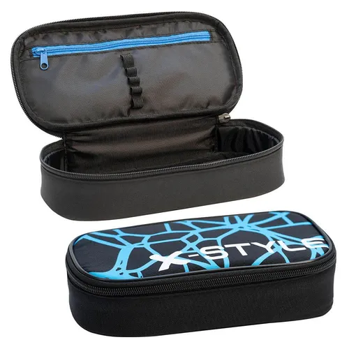 EBERHARD FABER Schlampermäppchen Jumbo schwarz / blau, 21,5 x 10,5 cm