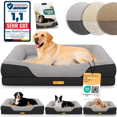 ELONEO Orthopädisches Premium Hundebett in schwarz von aktiv shop GmbH