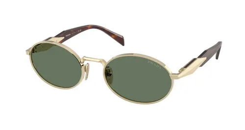 Prada Sonnenbrille PR 65ZS ZVN70L Gold Grün Damen - Elegante Damen-Sonnenbrille mit runden Gläsern, goldfarbenem Metallrahmen und UV400-Schutz für stilvollen Sonnenschutz.