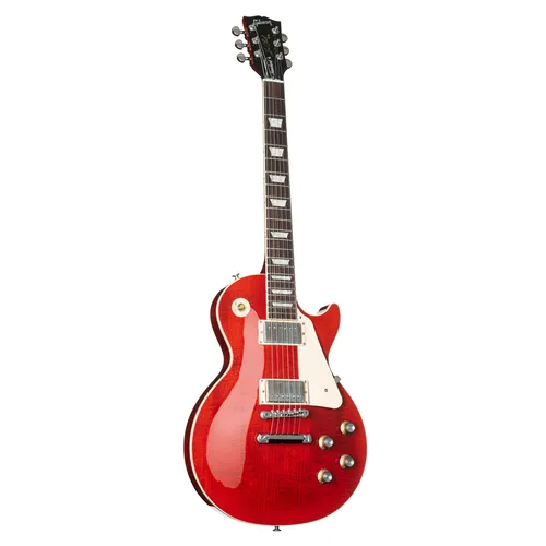 Gibson Les Paul Standard '60s Cherry - Authentische E-Gitarre im Sixties Style mit mahagonikorpus und Riegelahorndecke. Ausgestattet mit Burstbucker 61 Pickups für lebendige Vintage-Sounds und einem bequemen Slim Taper Halsprofil.