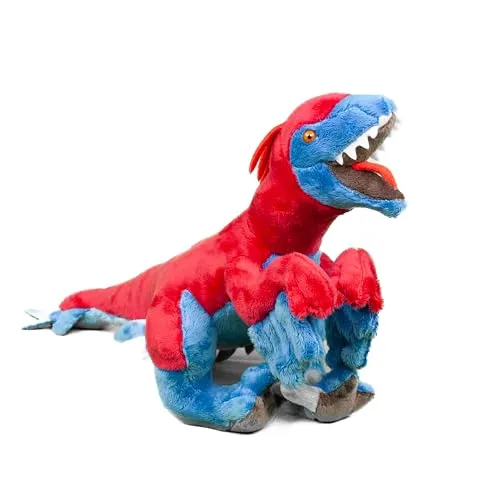 Teddys Rothenburg Kuscheltier Dino Utahraptor blau/rot 36 cm Plüschdinosaurier Plüschtier
