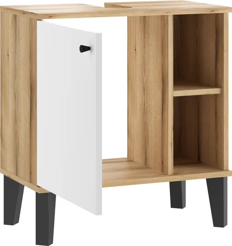 Lomadox Waschbeckenschrank OLEAN-61 in Eiche Weiß