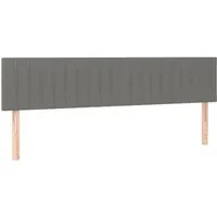 vidaXL Kopfteile 2 Stk. Dunkelgrau 100x5x78/88 cm Stoff von vidaXL