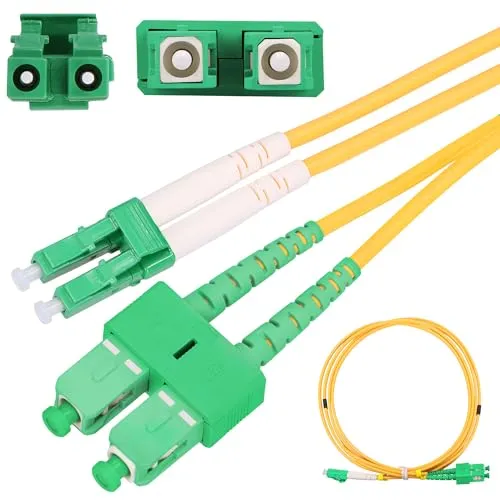 EXTRALINK PATCHCORD SC/APC-LC/APC SM 9/125 DUPLEX, Glasfaserkabel 2M, Lichtleiterkabel, FTTH-Netze, LAN, WAN, WDM-Systeme, Glasfaser, LWL Kabel,PVC Lichtwellenleiterkabel