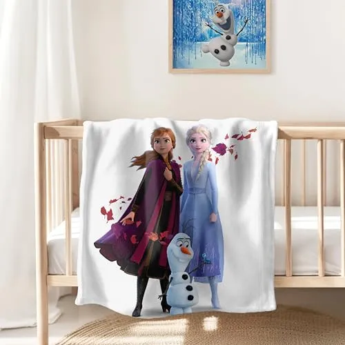Disney Frozen Eiskönigin Anna, Elsa & Olaf Decke 130x170cm von MTOnlinehandel
