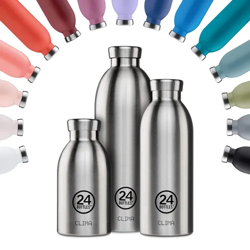 24Bottles Isolierte Wasserflasche - Trinkflasche aus rostfreiem Edelstahl, doppelwandig für optimale Temperaturhaltung und BPA-frei. Ideal für unterwegs mit einer Kapazität von 500 ml.