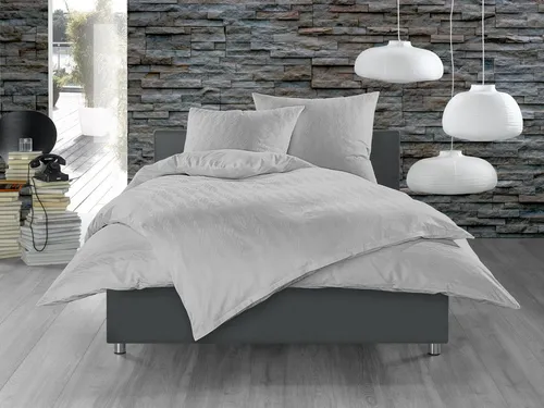 BETTWAESCHE-MIT-STIL Bettwäsche Mako Satin Damast Bettwäsche Waves, Mako-Satin, 2 teilig