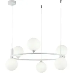 Maytoni Pendelleuchte in Weiß - Höhenverstellbar und Kürzbar - Moderne Pendelleuchte aus Metall und Glas, 58x28x58 cm, für gleichmäßige Lichtverteilung, ideal für stilvolle Innenräume.