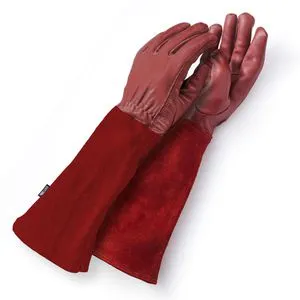 LauterSchutz Arbeitshandschuhe dornensicher, Echt Leder, rot, Größe 10 / XL