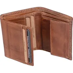 Herrenbörse Herren Geldbörse Leder Brieftasche Kombibörse , braun