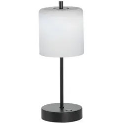 LED Tischlampe mit Touchdimmer, Akkuleuchte in schwarz-weiß