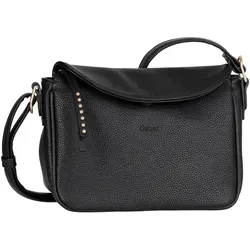 Gabor Umhängetasche Marcella Schwarz, Cross bag S - Stylische Umhängetasche aus griffigem Kunstleder mit verstellbarem Schulterriemen und modischem Nieten-Reißverschluss. Ideal für den Alltag, Maße: 17,5 x 12 x 24cm.