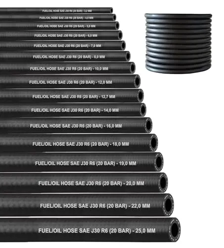 5 mm) 2 Meter Schlauch Benzinschlauch Ölschlauch Kraftstoffschlauch Dieselschlauch Kraftstoffleitung für Benzin Kraftstoff Diesel (SAE J30 R6) (Innen Ø: 5,0 mm/Außen Ø: 12,0 mm (3/16