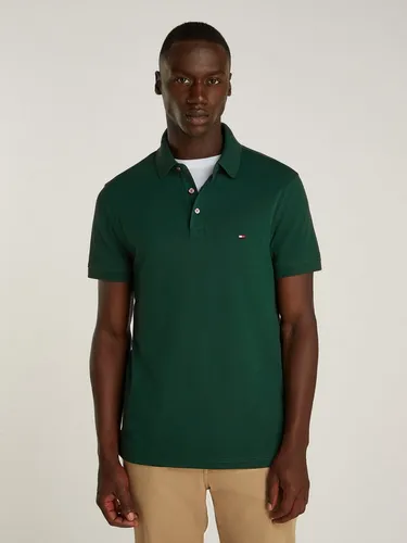 Tommy Hilfiger Poloshirt 1985 SLIM POLO mit Piqué-Struktur und Stickerei meliert, casual, slim fit, Baumwollmix, Polokragen