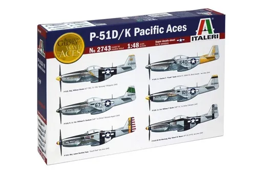 ITALERI - Flugzeug P51 D/K Pacific Aces zum Zusammenbauen und Bemalen - 1/48 ...