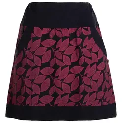 Vishes Minirock Kurzer Rock Damen Elfen Mini-Rock Blätter-Röcke florales Muster Hippie Style schwarz 42