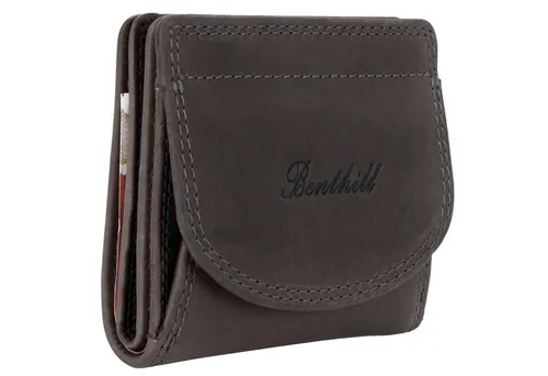 Benthill Kleine Geldbörse Leder RFID - Hochwertige Echtleder Geldbörse für Damen und Herren, platzsparend mit viel Stauraum und eleganter Geschenkbox