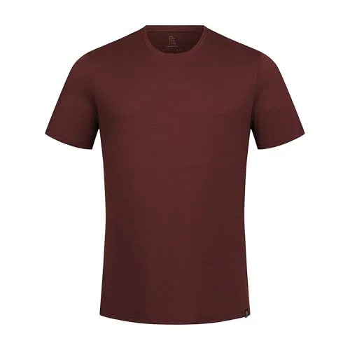 TOM FYFE Premium Merino T-Shirt Slim Fit Herren Burgundy/M - Pflegeleicht und atmungsaktiv: Das T-Shirt aus 100% Merinowolle bietet hohen Tragekomfort und hervorragende Feuchtigkeitsregulierung. Ideal für Alltag und Sport – Maschinenwaschbar und schnell trocknend.