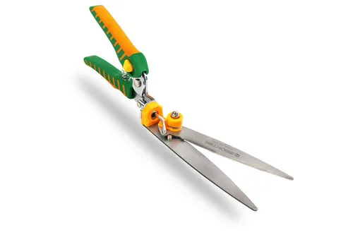 GRÜNTEK Grasschere Rasenschere EISVOGEL, Premium Rasenkantenschere mit 180° drehbarem, Schneidekopf robuste Grasschere 345 mm Klingen 140 mm, Ergo-Griffe