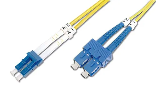 DIGITUS DK-2932-02 – Glasfaserkabel OS2 – 2 m – LC zu SC – Duplex LWL Kabel – 1/10 Gbit/s – SM Singlemode Glasfaser LAN Kabel – Fasertyp: 9/125 µ – Gelb (Yellow)