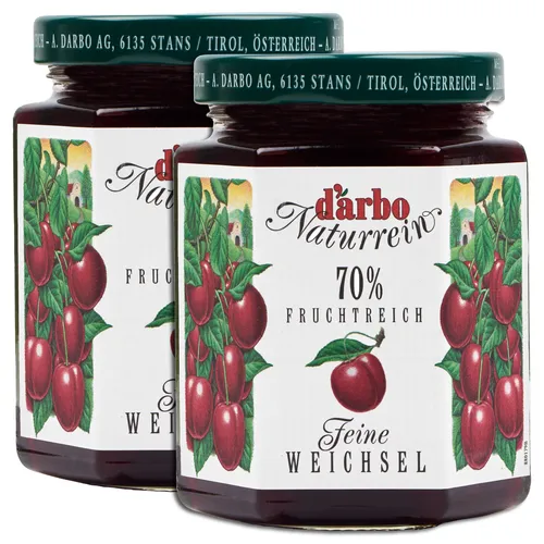 Food-United Weichsel-Sauerkirsche Naturrein DARBO FRUCHTAUFSTRICH 2x 200g Glas