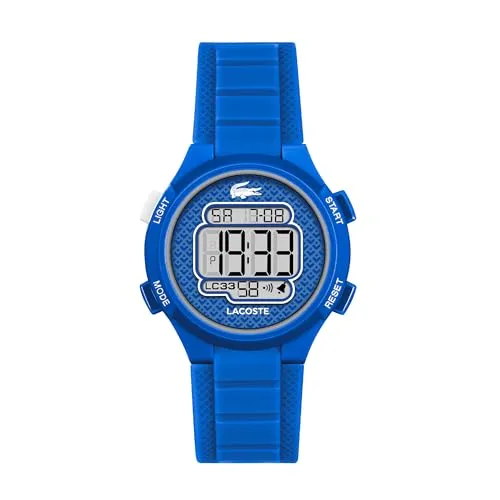 Lacoste Chronograph LC33 2030066 - Digitale Quarzuhr mit Silikonarmband - Digitaluhr mit Quarz-Antrieb, wasserdicht bis 10 bar und Stoppfunktion, ideal für sportliche Aktivitäten und den Alltag.