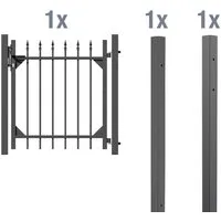 Alberts Zauneinzeltür Chaussee 96,5 cm - Gartenzäune: Hochwertige Aluminium-Tür in anthrazit, ideal für individuellen Zaunbau, mit einfacher Selbstmontage und stabilen Pfosten.