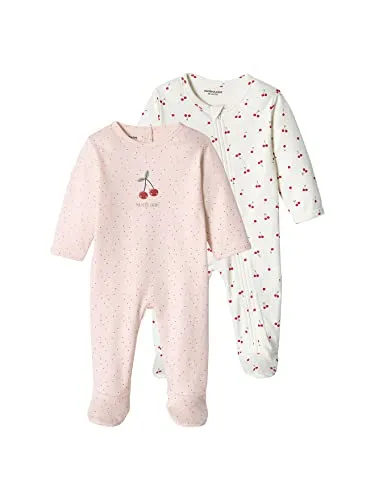 Vertbaudet 2er-Pack Mädchen Baby Strampler zartrosa 80