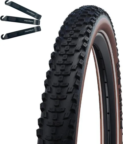 Angebot Set / 1 x Schwalbe Smart Sam HS 476 Fahrradreifen ADDIX Performance Schwarz/Bronze 57-622 ( 29 x 2,25 ) inkl. maxxi4you Reflexband