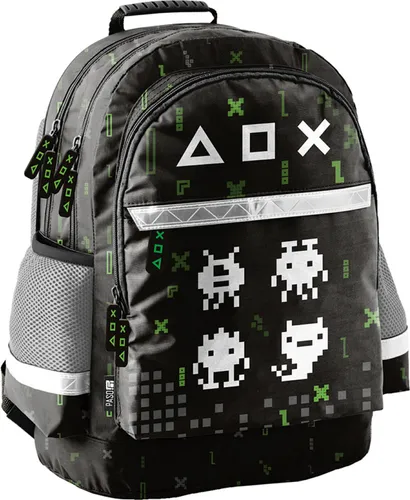 Gaming Paso Schulrucksack mit Fronttaschen - Schulranzen mit ergonomischen Schultergurten für optimalen Tragekomfort und viel Stauraum für Gaming-Zubehör.